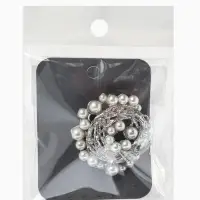 Брошь &laquo;Жемчуг&raquo;, гнездо, цвет белый в серебре