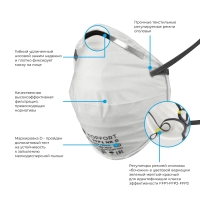 Полумаска фильтрующая TOPFORT 221 FFP2 до 12ПДК 10шт/уп