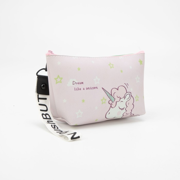 Косметичка на молнии, с ручкой, цвет розовый