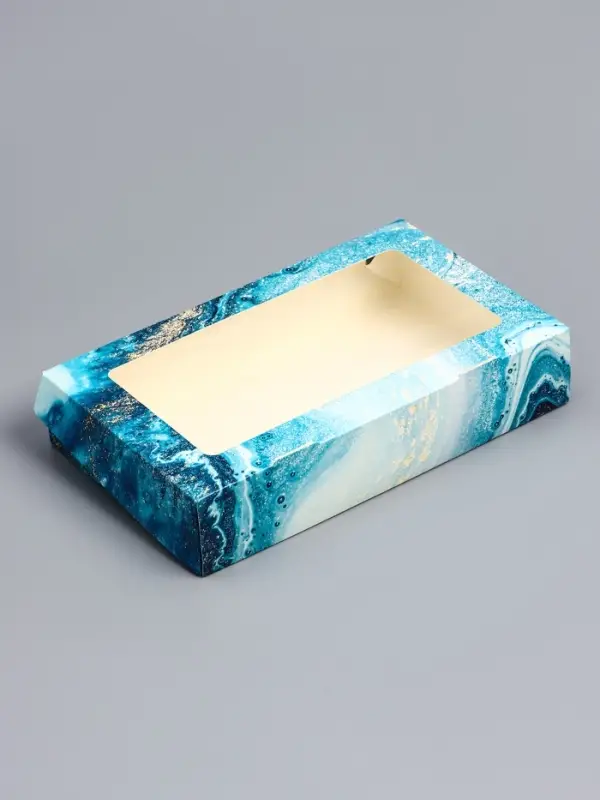 Коробка складная с окном &laquo;Мрамор&raquo;, 20&times;12&times;4 см