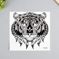 Переводная тату на тело чёрная &laquo;Тигр&raquo;, 38&times;24 см