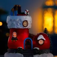 Светодиодная фигура &laquo;Волшебный сапожок&raquo;, 13&times;11 см, 4 LED, от батареек АААx2, свечение тёплое белое