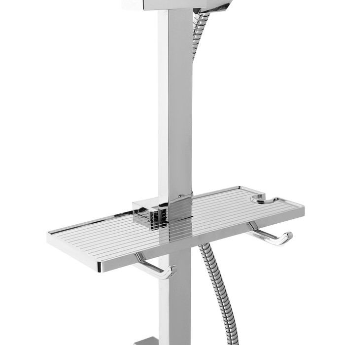 Набор для душа ZEIN H04, квадратный, стойка. мыльница и держатель, шланг 150 см, лейка, хром   97549 Набор для душа ZEIN H04, квадратный, стойка. мыльница и держатель, шланг 150 см, лейка, хром   97549