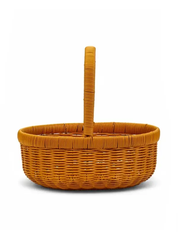 Корзина пластик 34 х 27 х 13 см, ручка20 см металл карскас коричневый Корзина пластик 34 х 27 х 13 см, ручка20 см металл карскас коричневый