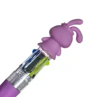 Ручка-прикол шариковая Calligrata &laquo;Зайка&raquo;, 4-цветная, резиновый упор, МИКС