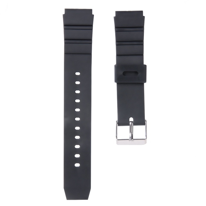 Ремешок для часов 18 мм, силикон, l-22 см, черный Ремешок для часов 18 мм, силикон, l-22 см, черный