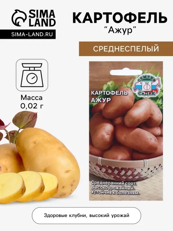 Семена картофель &laquo;Ажур&raquo;, 0.02 г