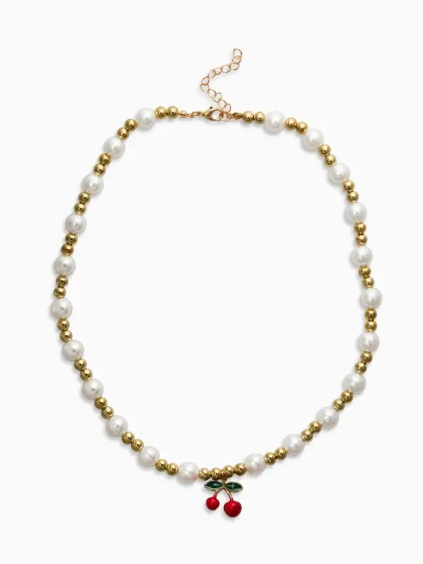 Набор 2 пред-а: серьги. кулон Набор 2 пред-а: серьги. кулон "Вишня" жемчуг, цветной в золоте