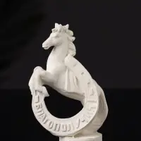 Фигура "Конь с подковой" 10х6х4 см, натуральный, гипс