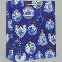 Пакет подарочный ламинированный &laquo;Игрушки гжель&raquo;, M 26&times;32&times;12 см