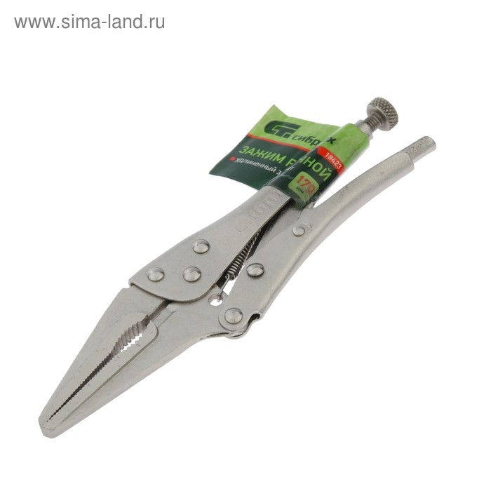 Клещи зажимные  Клещи зажимные "Сибртех" 18423, ручной, удлиненный захват, 170 мм