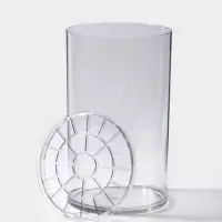 Ваза пластик настольная с крышкой "Альваро" 25х15 см, прозрачный