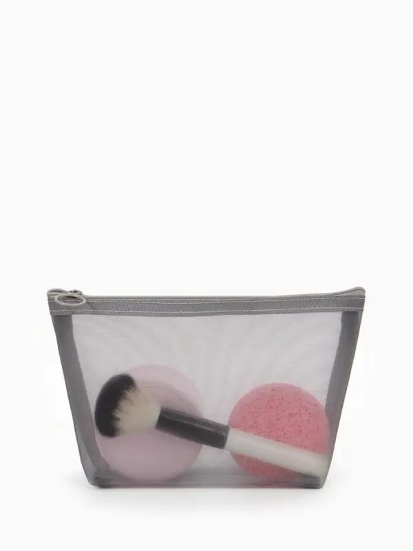 Косметичка дор Сетка 17*6,5*13,5, отд на молнии, серый Косметичка дор Сетка 17*6,5*13,5, отд на молнии, серый