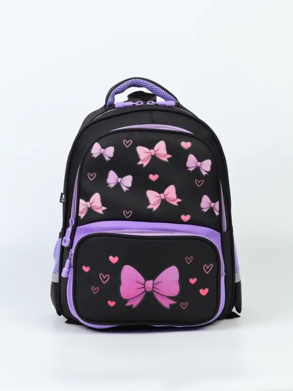 Ранец с эргономичной спинкой текстильный "Бантик"