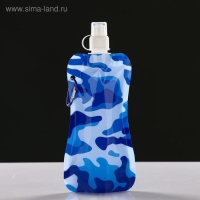Фляжка для воды, 400 мл, "Камуфляж", 26 х 12 см, микс