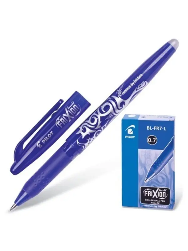 Стираемая ручка Pilot. Frixion, гелевая, синий стержень BL-FR-7 (L), узел 0.7 мм