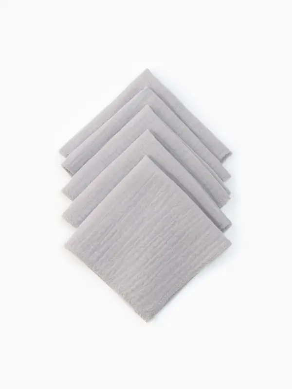 Набор платочков &laquo;Крошка Я&raquo; Light grey, 20&times;20 см-5 шт., муслин, хлопок 100%