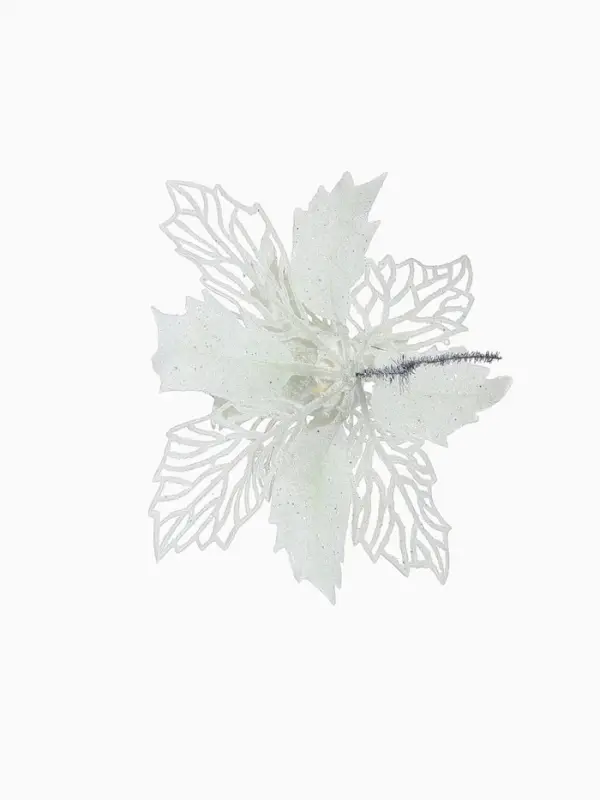 Ёлочные игрушки 2 шт. &laquo;Зимнее волшебство. Снежный цветок&raquo; пластик, 15 см, белый