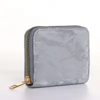 Кошелёк женский на молнии 11&times;2.5&times;9 см, однотонный, серый