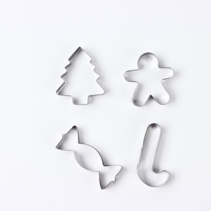 Новый год. Набор форм для печенья «Зимние угощения», 4 шт Новый год. Набор форм для печенья «Зимние угощения», 4 шт