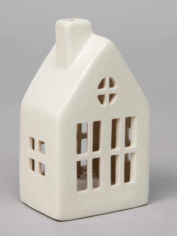 Светодиодная фигура "Дом с трубой" 12.6х5.5х7.5, 1 LED, LR44x3(в компл.), Т/БЕЛЫЙ