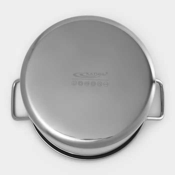 Кастрюля Катунь &laquo;Общепит&raquo;, 15 л, d=30 см, h=23 см, с крышкой, капсульное дно, нержавеющая сталь, хромированная