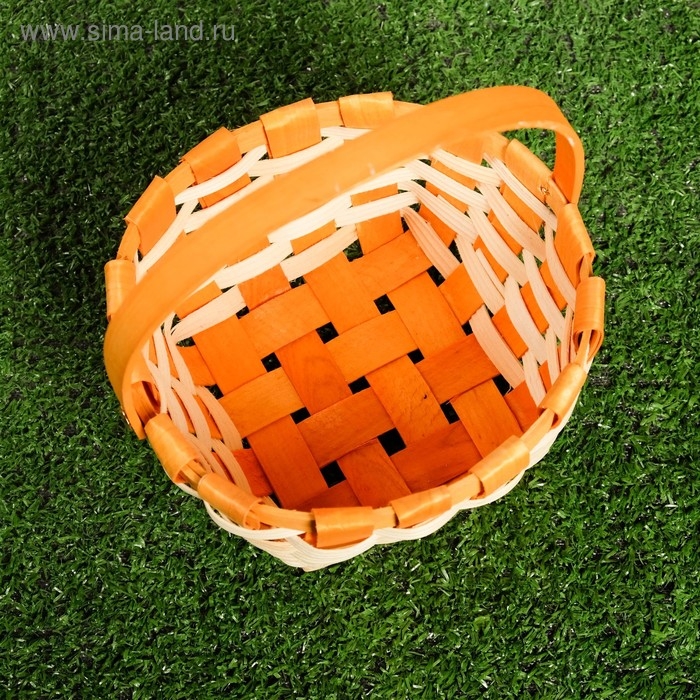 Корзина плетеная, оранжевая,16,5×9,5×20 см, шпон Корзина плетеная, оранжевая,16,5×9,5×20 см, шпон