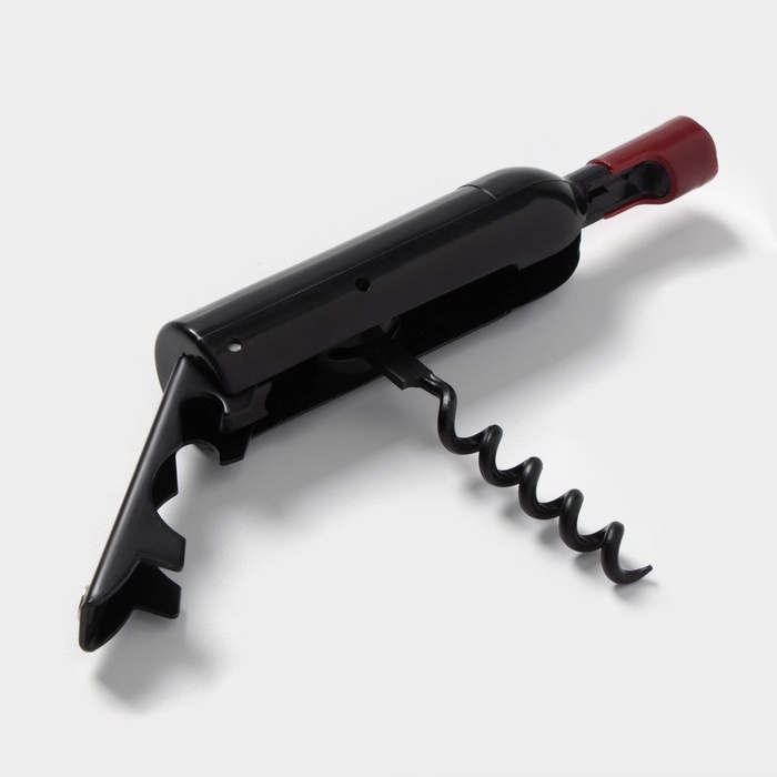 Штопор для вина Доляна «Бутылка», 12×2,5 см, цвет чёрный Штопор для вина Доляна «Бутылка», 12×2,5 см, цвет чёрный