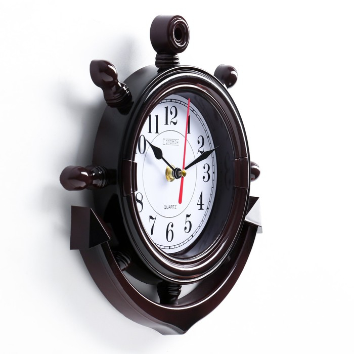 Часы настенные, серия: Море, Часы настенные, серия: Море, "Якорь", плавный ход, 23 х 24 см, d-13 см