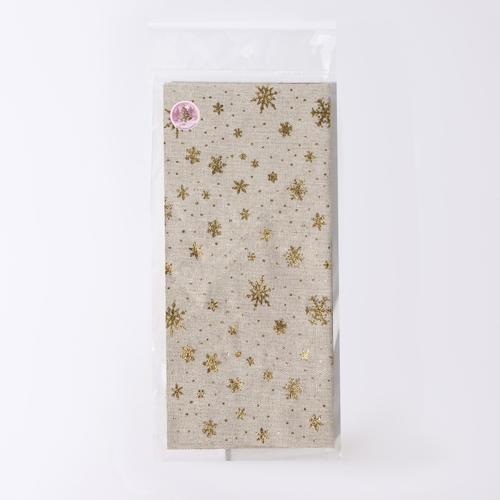 Новый год! Лоскут «Снежинки», 48 × 48 см, цвет золотой