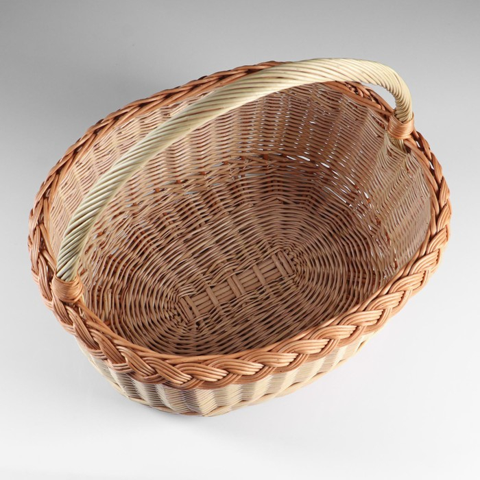 Корзина &laquo;Хозяйственная&raquo;, дно= 33х24 см, верх =40х31 см, высота=19 см, с ручкой 38 см