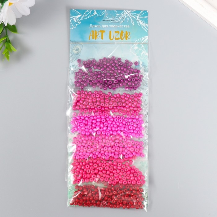 Бисер круглый 6/0  Бисер круглый 6/0 "Розовый закат" 6 цветов х 10 гр 20х8 см
