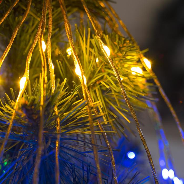 Гирлянда «Конский хвост» 15 нитей по 2 м, IP20, золотистая нить, 300 LED, свечение мульти, 220 В Гирлянда «Конский хвост» 15 нитей по 2 м, IP20, золотистая нить, 300 LED, свечение мульти, 220 В