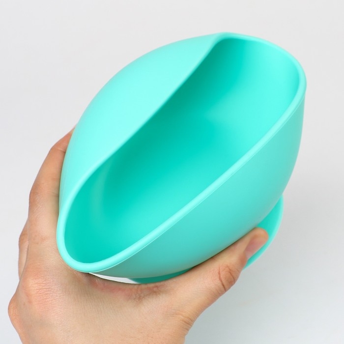 Тарелка детская на присоске, ложка, Крошка Я, бирюзовый Тарелка детская на присоске, ложка, Крошка Я, бирюзовый