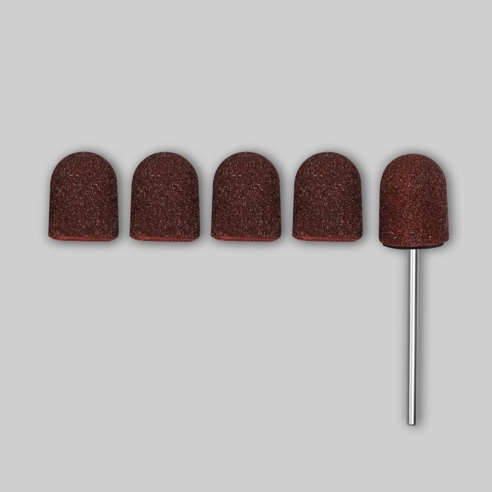 Набор для аппаратного маникюра и педикюра, основа, колпачки 5 шт, d = 13 × 19 мм, абразивность 180 Набор для аппаратного маникюра и педикюра, основа, колпачки 5 шт, d = 13 × 19 мм, абразивность 180