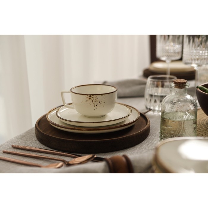 Тарелка фарфоровая обеденная Magistro «Церера», d=20,3 см, цвет белый