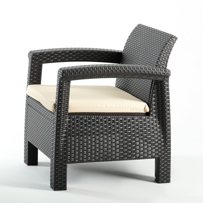 Набор садовой мебели Набор садовой мебели "Ливадия" 3 предмета: 2 кресла, стол, темно-коричневый