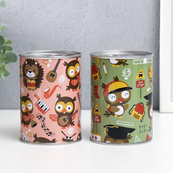 Копилка металл Копилка металл "Зверята и хобби" МИКС 10х7,5х7,5 см