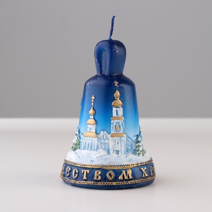 Свеча декоративная "Колокольчик Рождественский", большая, 6,5х6,5х10 см
