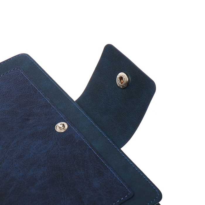 Ежедневник недатированный, А5, 140л, клетка, обл.кожзам, на кнопке, Синий Ежедневник недатированный, А5, 140л, клетка, обл.кожзам, на кнопке, Синий