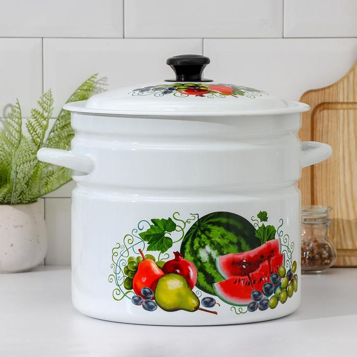 Кастрюля эмалированная цилиндрическая, 10 л, деколь МИКС Кастрюля эмалированная цилиндрическая, 10 л, деколь МИКС