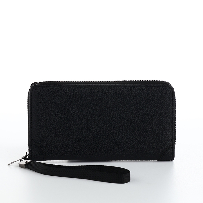 Портмоне мужское на молнии, отдел для карт, монет, цвет чёрный Портмоне мужское на молнии, отдел для карт, монет, цвет чёрный