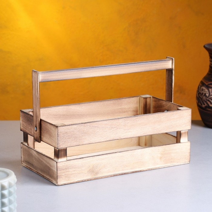 Кашпо деревянное 24.5×13.5×9 см  Кашпо деревянное 24.5×13.5×9 см "Двушка Лайт", двухреечное, обжиг Дарим Красиво