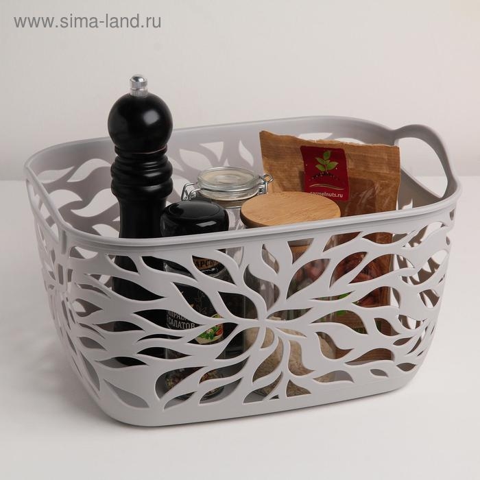 Корзина для хранения «Листья», пластик, 29,5×21,5×16 см, цвет МИКС Корзина для хранения «Листья», пластик, 29,5×21,5×16 см, цвет МИКС