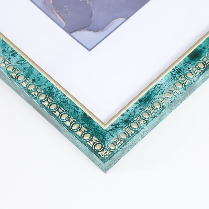 Фоторамка пластик Фоторамка пластик "Камея" 21х30 см, малахит