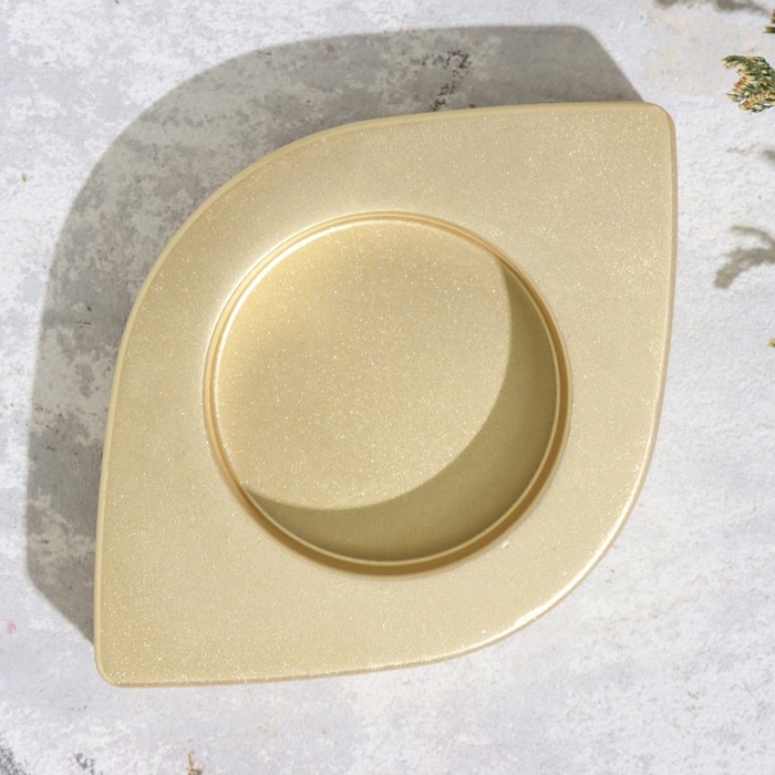 Подсвечник Подсвечник "Глаз. Мрамор" из гипса, 14,5х9,5х2см,золото