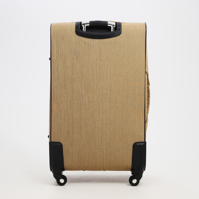 Чемодан большой 95 л (L), отдел на молнии, с расширением, кодовый замок, 4 колеса, наружный карман, цвет бежевый Чемодан большой 95 л (L), отдел на молнии, с расширением, кодовый замок, 4 колеса, наружный карман, цвет бежевый