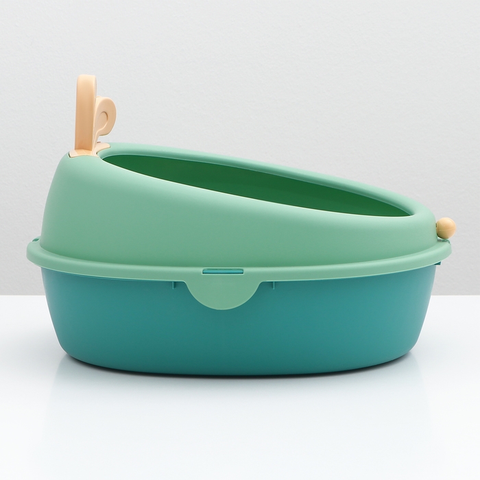 Туалет с бортом округлый 40 х 33,8 х 25,5 см, зелёный/оранжевый Туалет с бортом округлый 40 х 33,8 х 25,5 см, зелёный/оранжевый