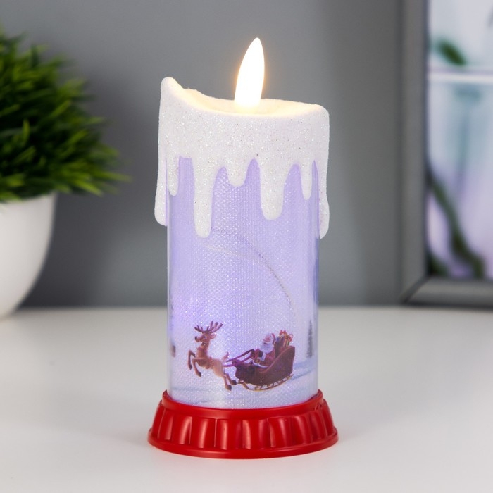 Ночник Ночник " Морозная свеча" LED RGB от батареек LR44 6х6х10 см RISALUX