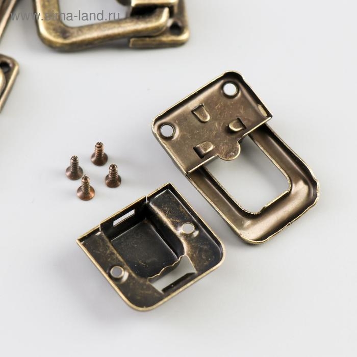 Замок металл для шкатулки бронза + гвозд. набор 5 шт 3,6х2,5 см Замок металл для шкатулки бронза + гвозд. набор 5 шт 3,6х2,5 см